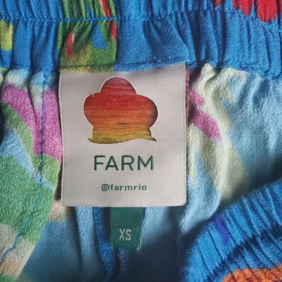 Farm Rio Sunny Day Shorts Palm Parrot Sloth Print - Picture 4 of 4